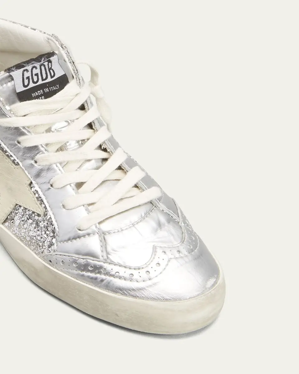 Golden Goose Mid Star Glitter Wing-Tip Sneakers | Thumbnail 6 Golden Goose Mid Star Glitter Wing-Tip Sneakers | Thumbnail 6