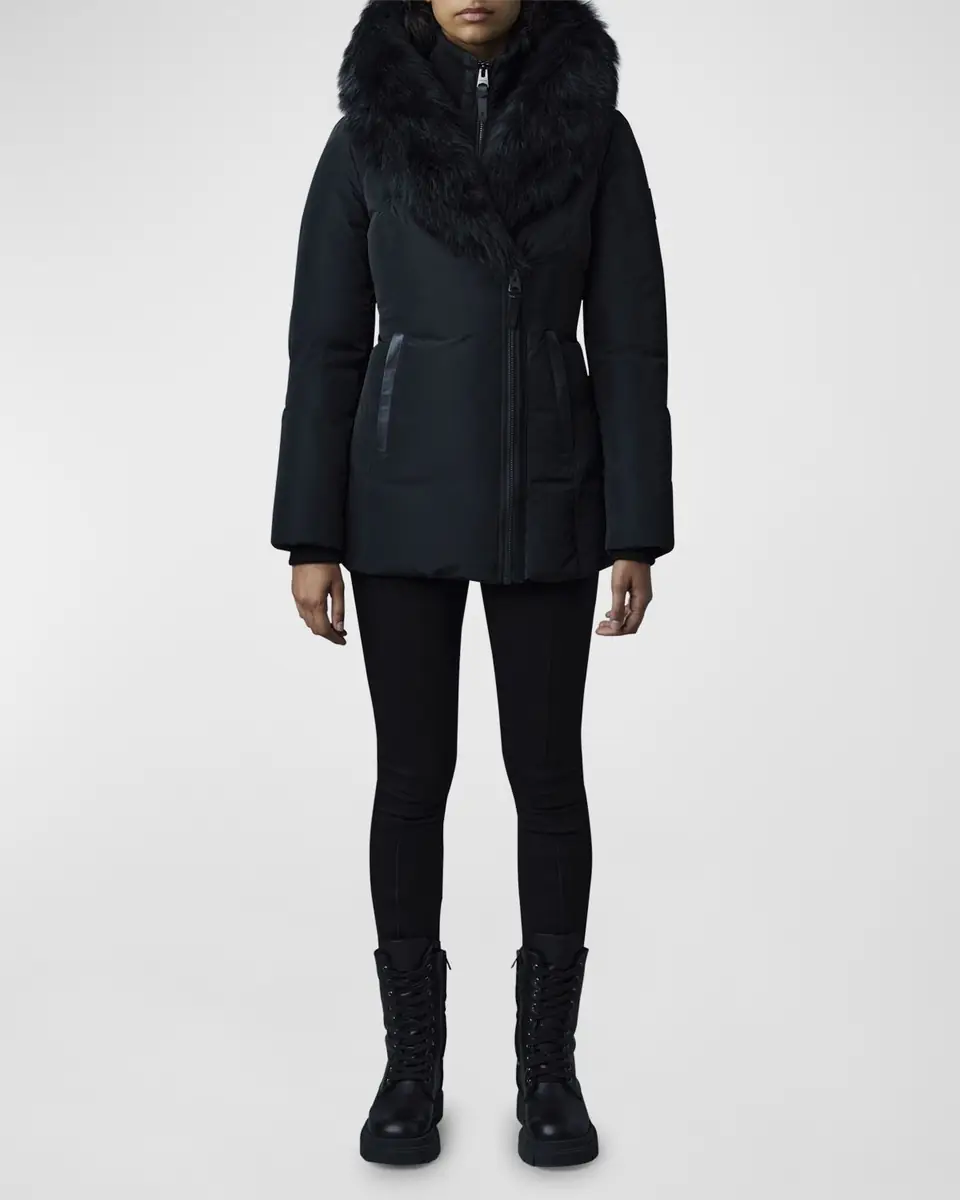 Mackage Adali Hooded Down Jacket with Shearling Collar | Thumbnail 2 Mackage Adali Hooded Down Jacket with Shearling Collar | Thumbnail 2