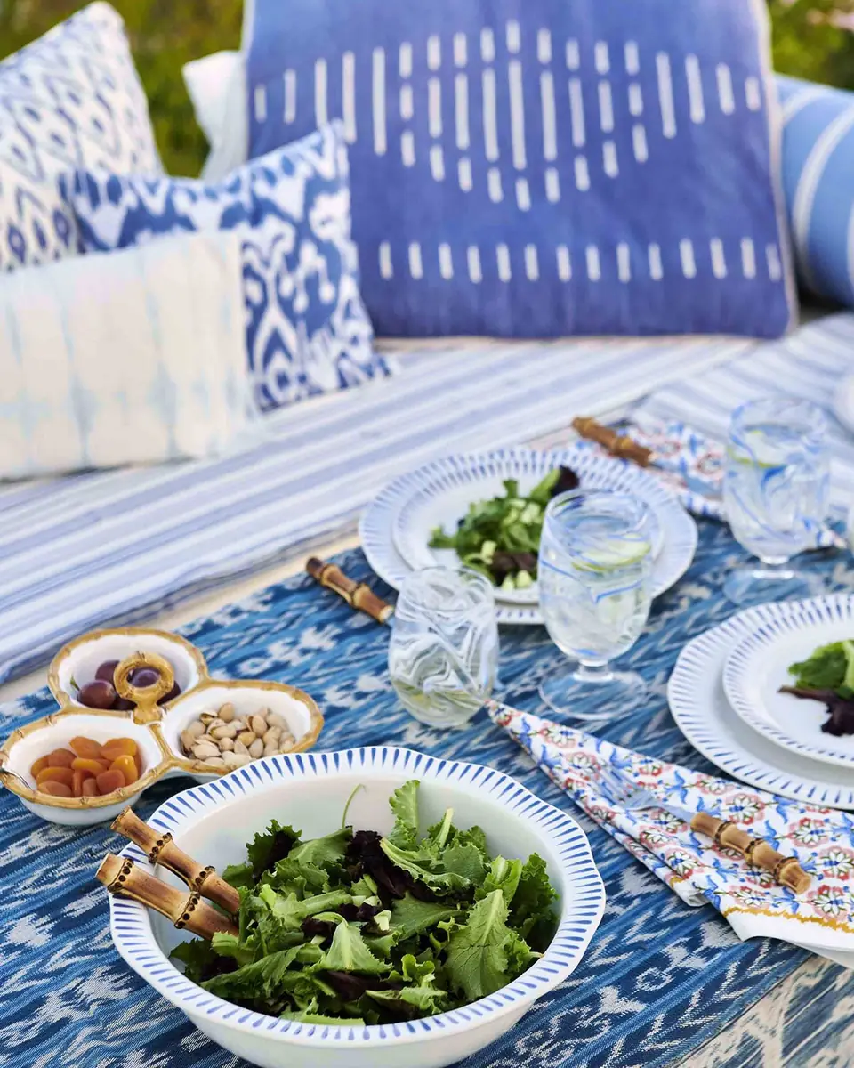 Juliska Sitio Stripe Delft Blue Serving Bowl | Thumbnail 3 Juliska Sitio Stripe Delft Blue Serving Bowl | Thumbnail 3