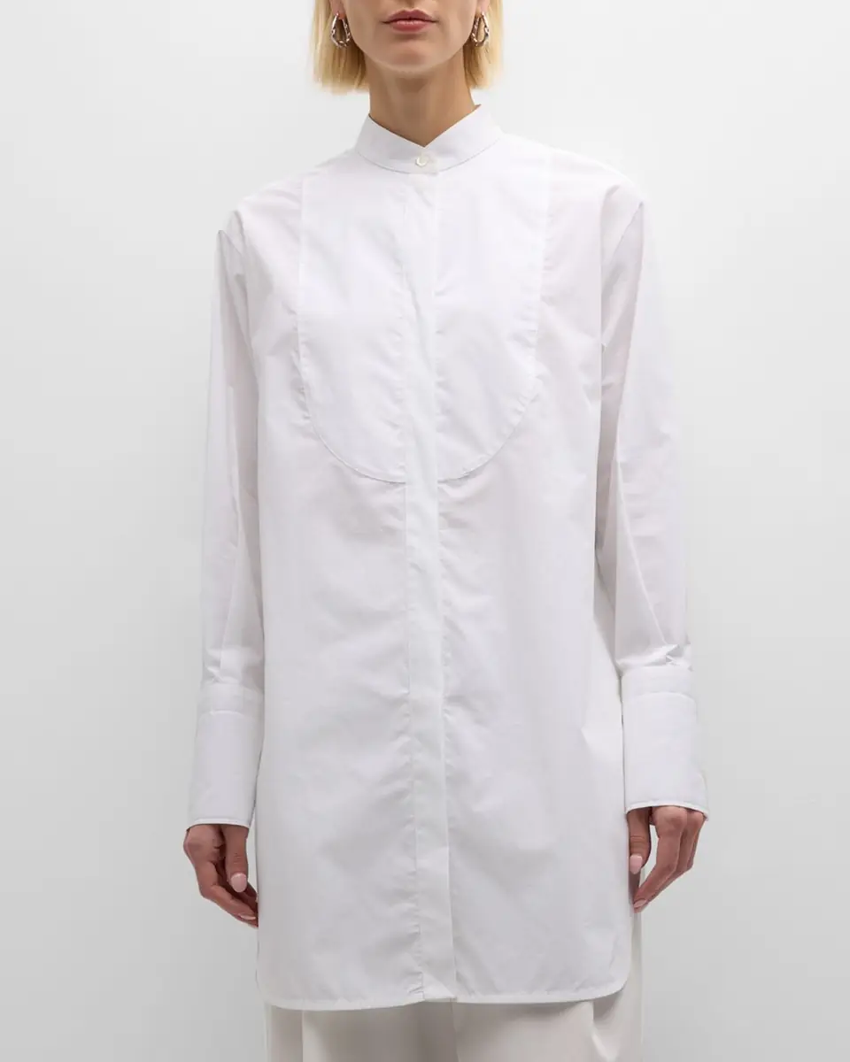 Emporio Armani Oversized Organic Cotton Poplin Tunic Top | Thumbnail 2 Emporio Armani Oversized Organic Cotton Poplin Tunic Top | Thumbnail 2