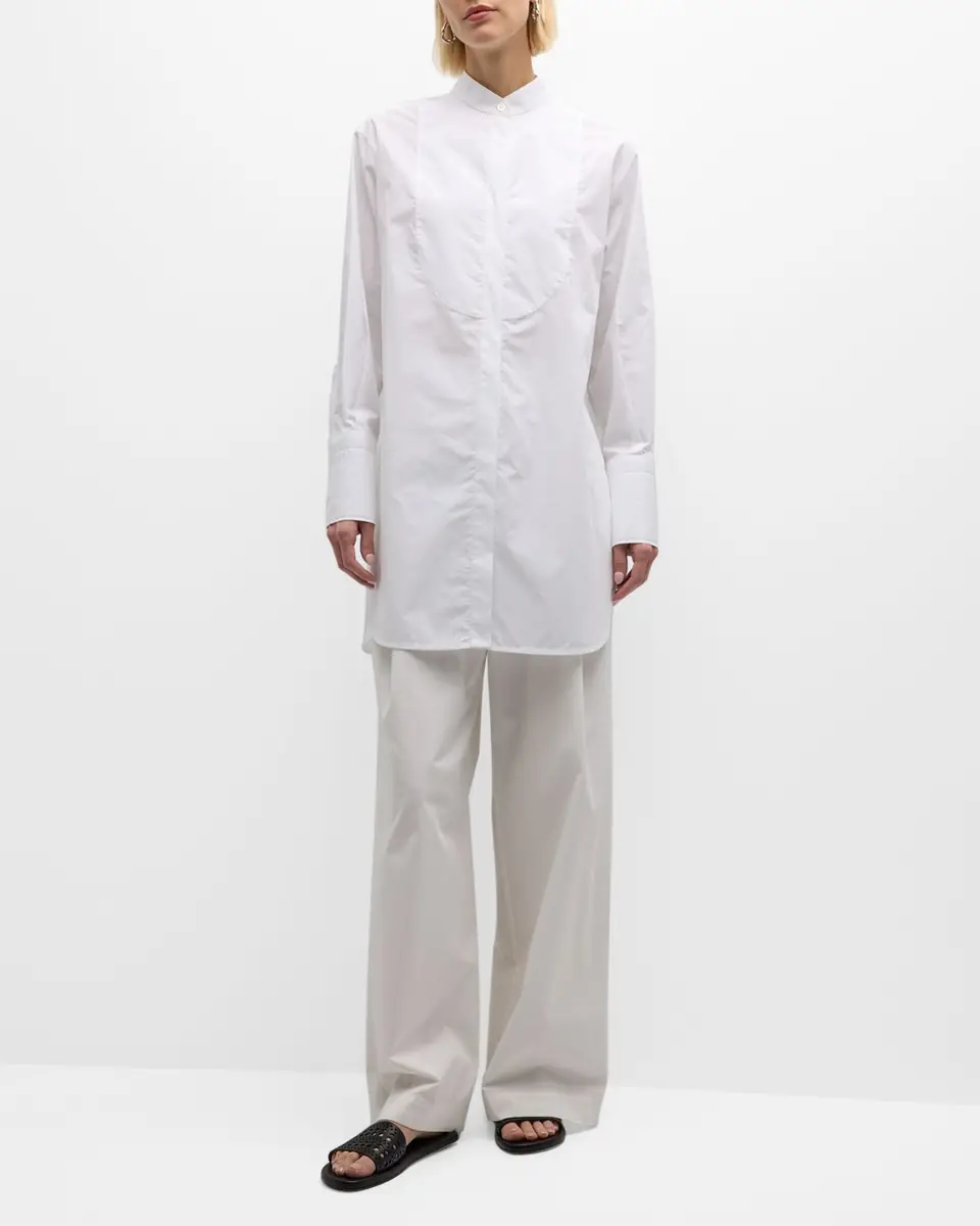 Emporio Armani Oversized Organic Cotton Poplin Tunic Top | Thumbnail 3 Emporio Armani Oversized Organic Cotton Poplin Tunic Top | Thumbnail 3
