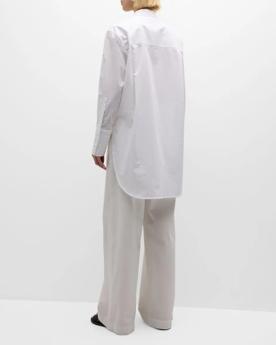Emporio Armani Oversized Organic Cotton Poplin Tunic Top | Thumbnail 4 Emporio Armani Oversized Organic Cotton Poplin Tunic Top | Thumbnail 4