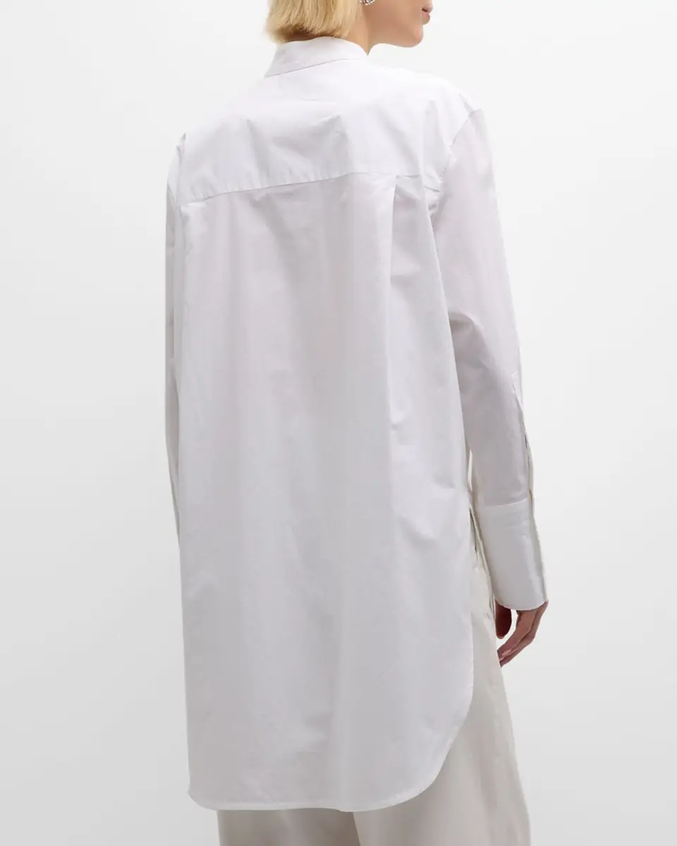 Emporio Armani Oversized Organic Cotton Poplin Tunic Top | Thumbnail 6 Emporio Armani Oversized Organic Cotton Poplin Tunic Top | Thumbnail 6