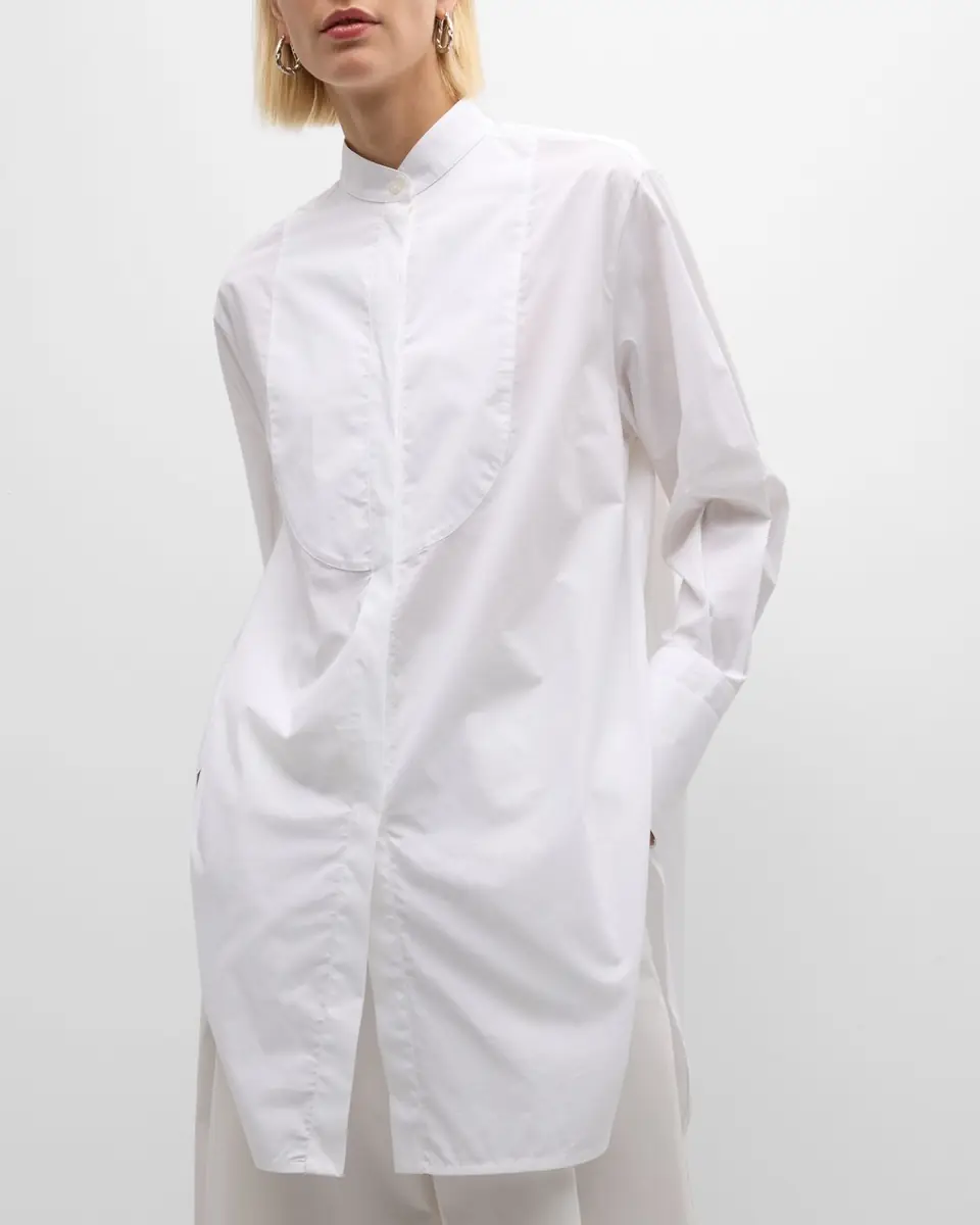 Emporio Armani Oversized Organic Cotton Poplin Tunic Top | Thumbnail 7 Emporio Armani Oversized Organic Cotton Poplin Tunic Top | Thumbnail 7