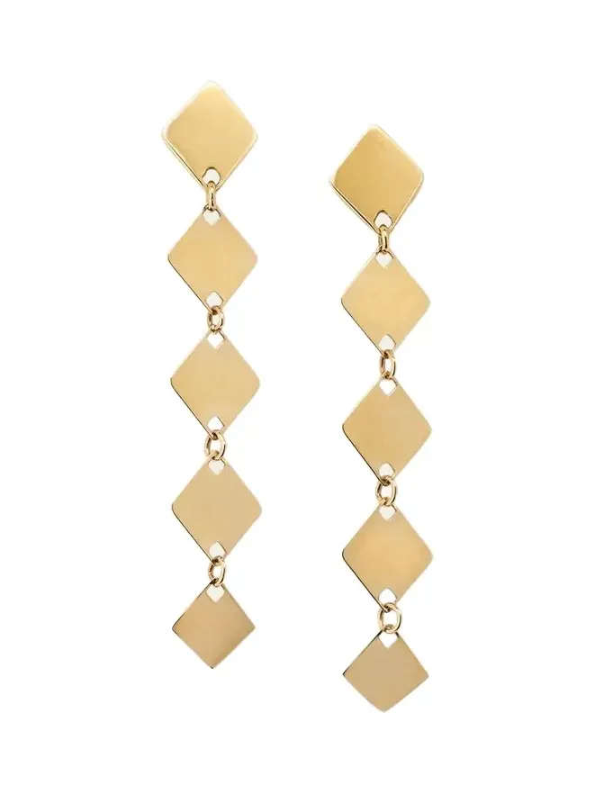 Linear Laser Kite Chain Earrings