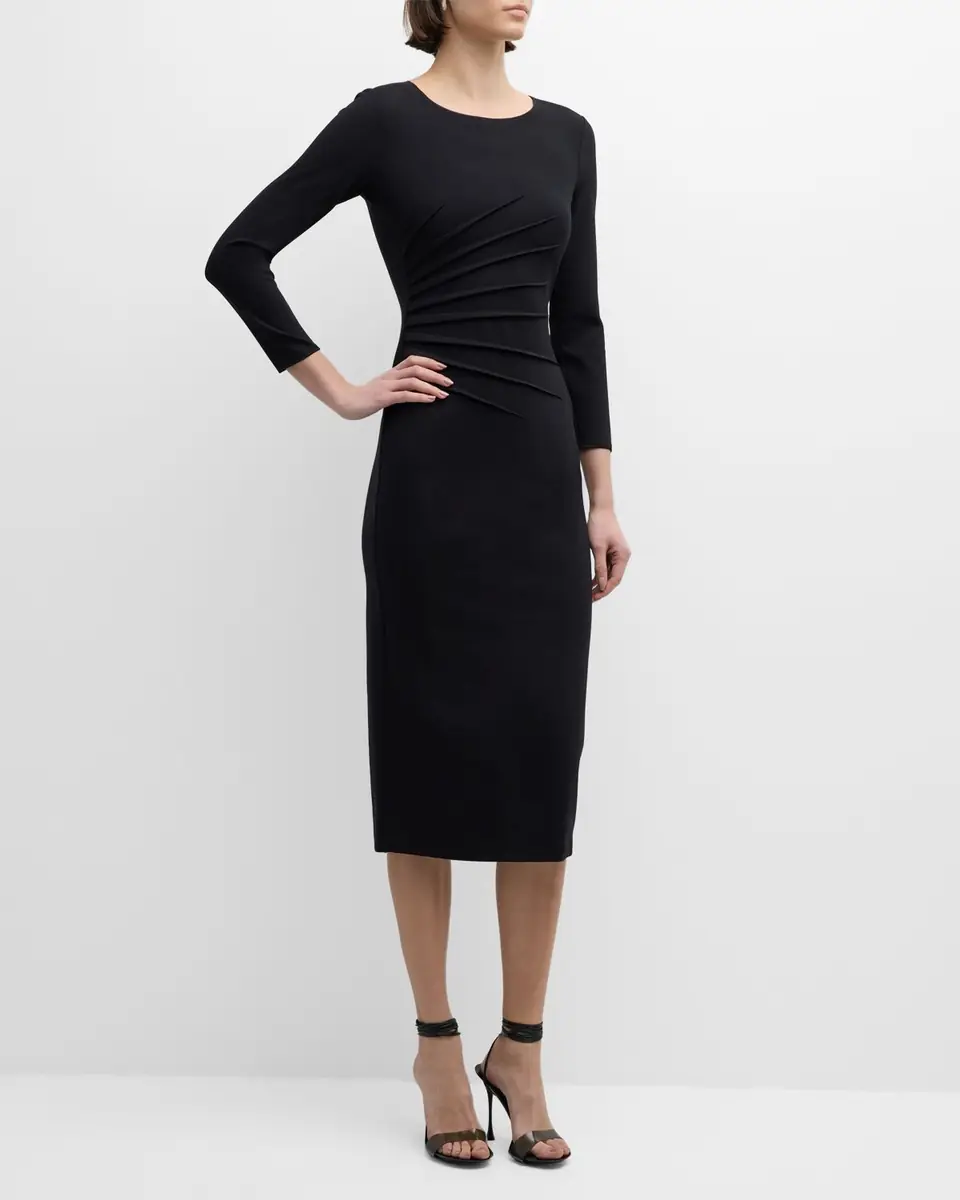 Emporio Armani Pleated Jersey Midi Sheath Dress | Thumbnail 2 Emporio Armani Pleated Jersey Midi Sheath Dress | Thumbnail 2