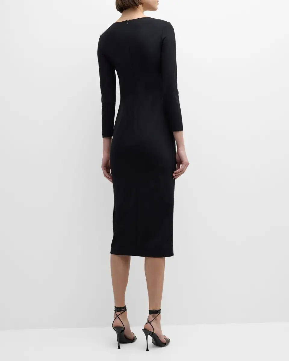 Emporio Armani Pleated Jersey Midi Sheath Dress | Thumbnail 3 Emporio Armani Pleated Jersey Midi Sheath Dress | Thumbnail 3