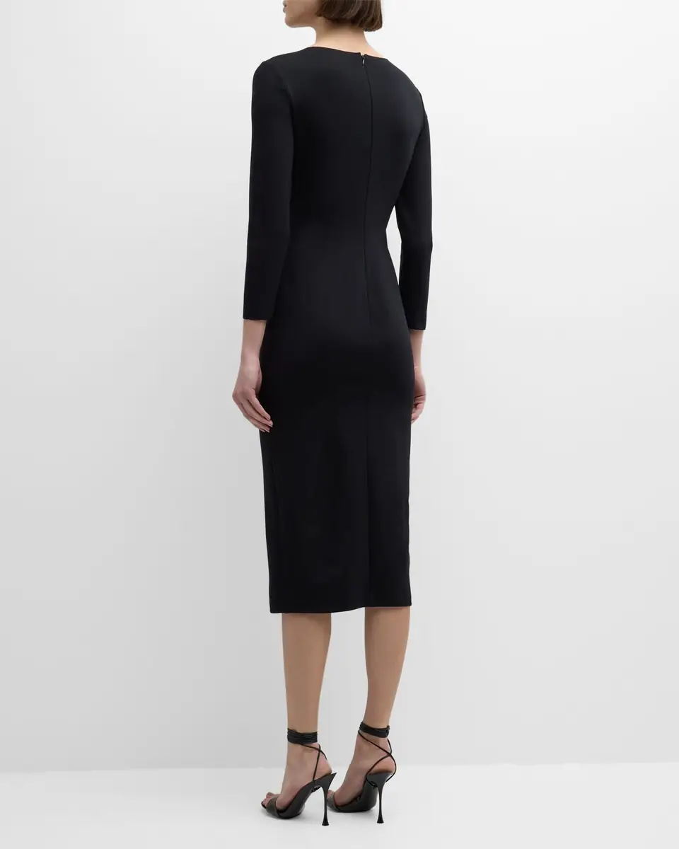 Emporio Armani Pleated Jersey Midi Sheath Dress | Thumbnail 5 Emporio Armani Pleated Jersey Midi Sheath Dress | Thumbnail 5