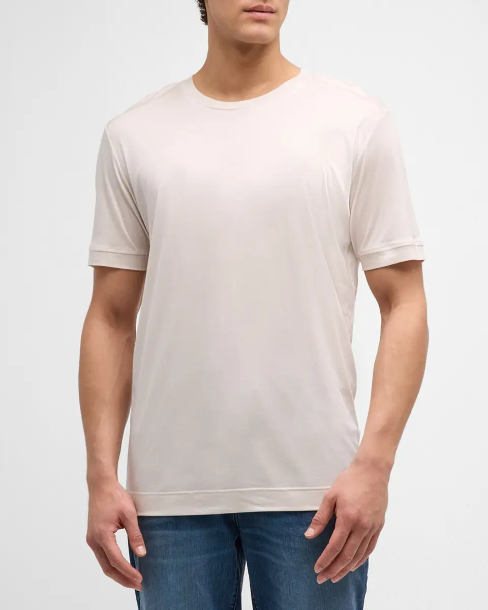 Zimmerli Men's Lyocell Short-Sleeve Crewneck T-Shirt | Thumbnail 4 Zimmerli Men's Lyocell Short-Sleeve Crewneck T-Shirt | Thumbnail 4