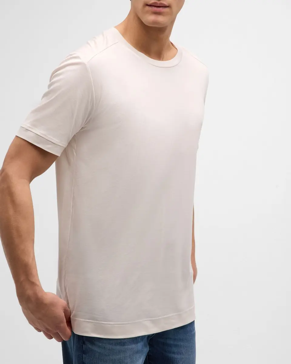 Zimmerli Men's Lyocell Short-Sleeve Crewneck T-Shirt | Thumbnail 6 Zimmerli Men's Lyocell Short-Sleeve Crewneck T-Shirt | Thumbnail 6