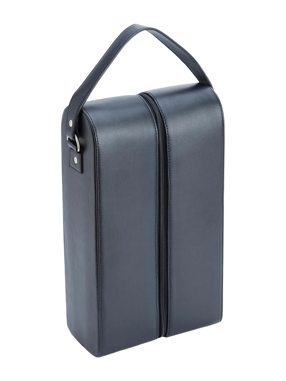 Royce New York Monogrammed Leather Double Wine Bottle Carrying Case, Personalized