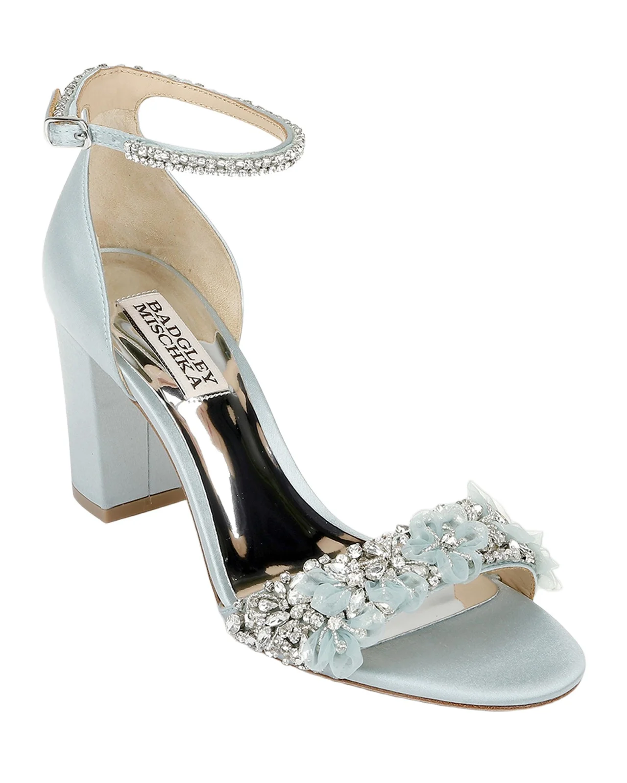 BADGLEY MISCHKA Finesse Satin Pumps w/ Crystals