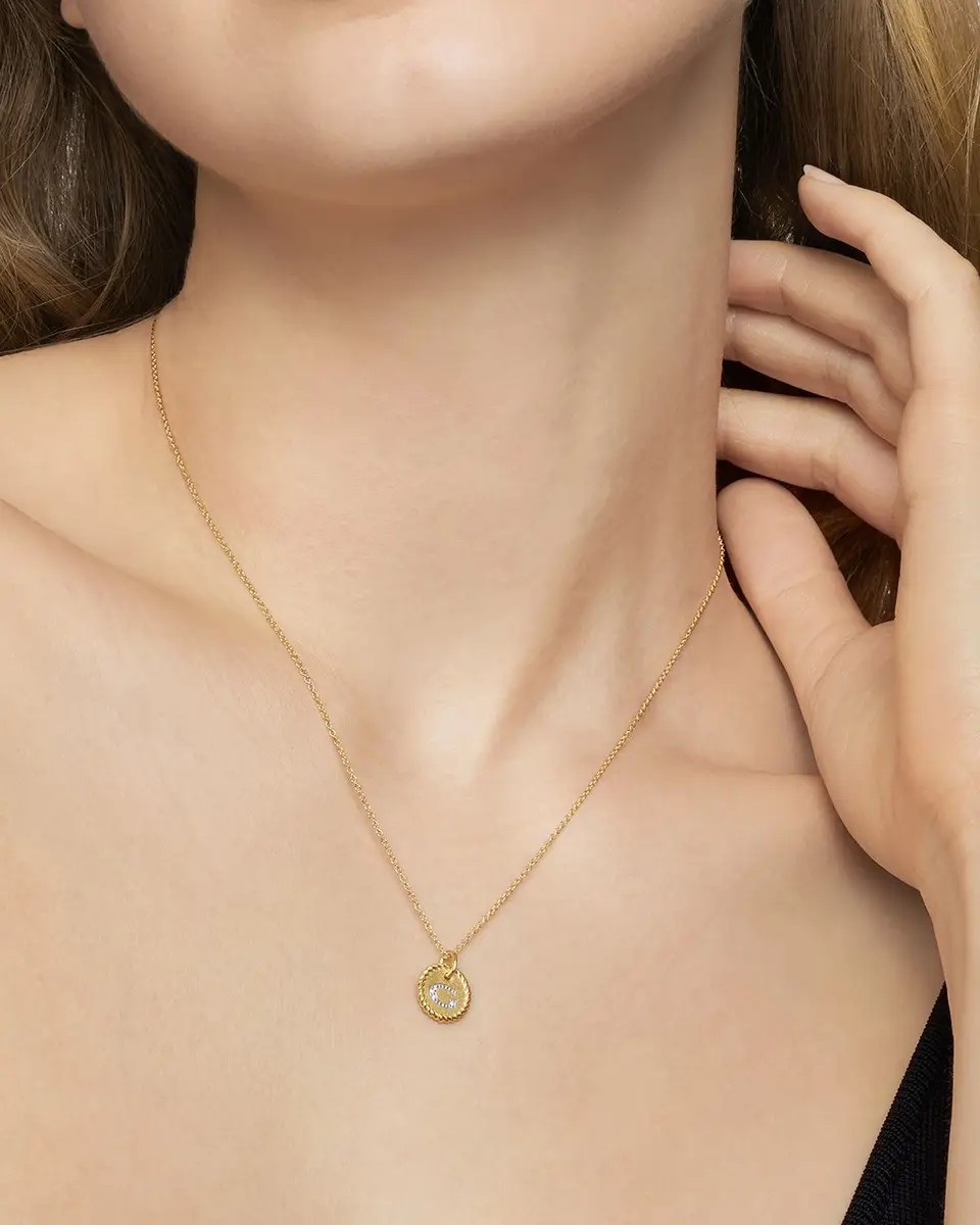 David Yurman Cable Collectibles Initial Pendant Necklace with Diamonds in 18K Gold | Thumbnail 6 David Yurman Cable Collectibles Initial Pendant Necklace with Diamonds in 18K Gold | Thumbnail 6