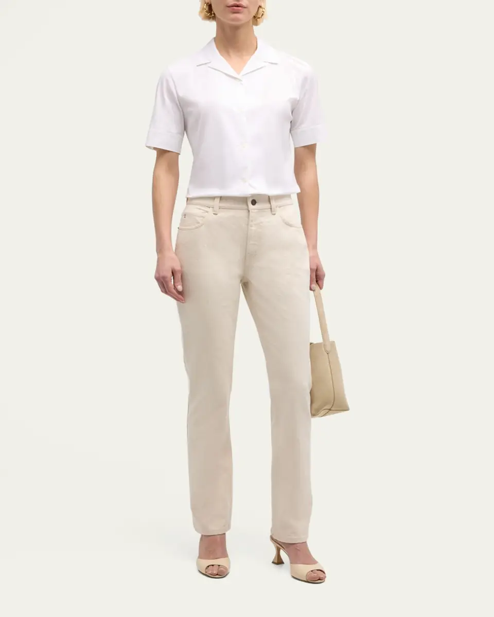Lafayette 148 New York Cropped Straight-Leg Denim Jeans | Thumbnail 2