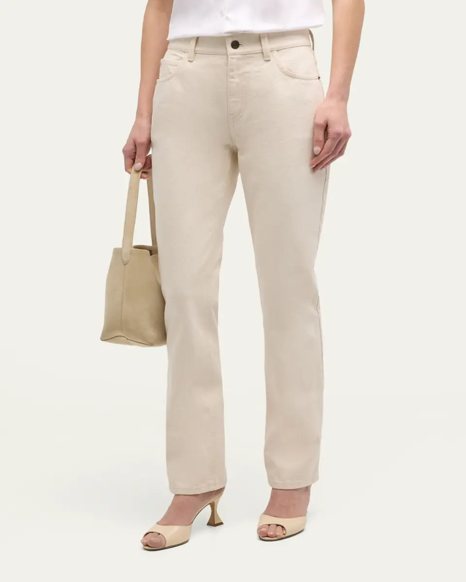 Lafayette 148 New York Cropped Straight-Leg Denim Jeans | Thumbnail 4