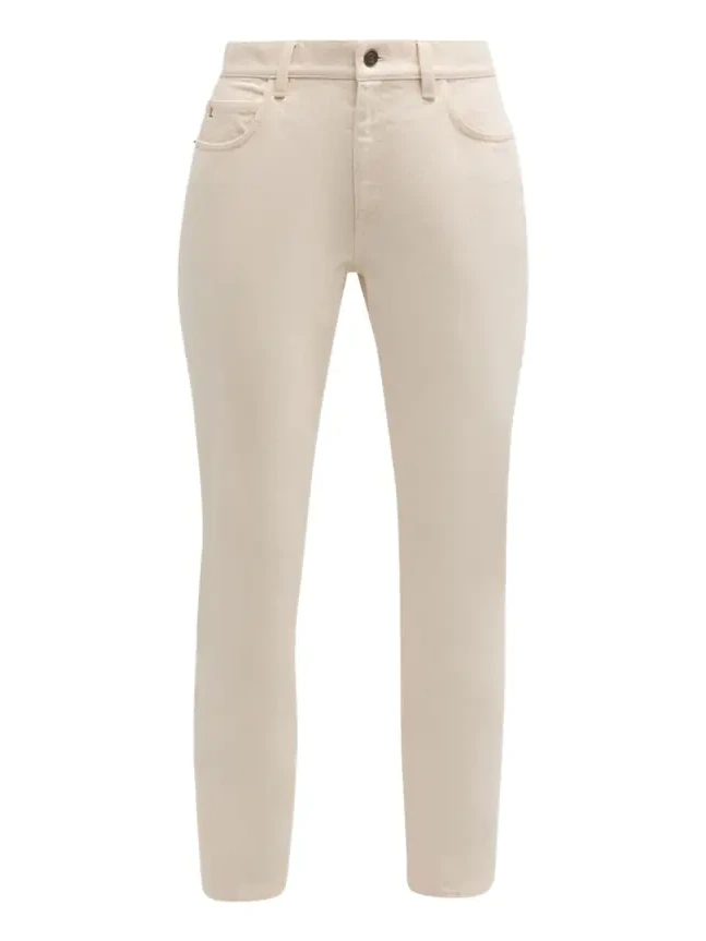 Cropped Straight-Leg Denim Jeans