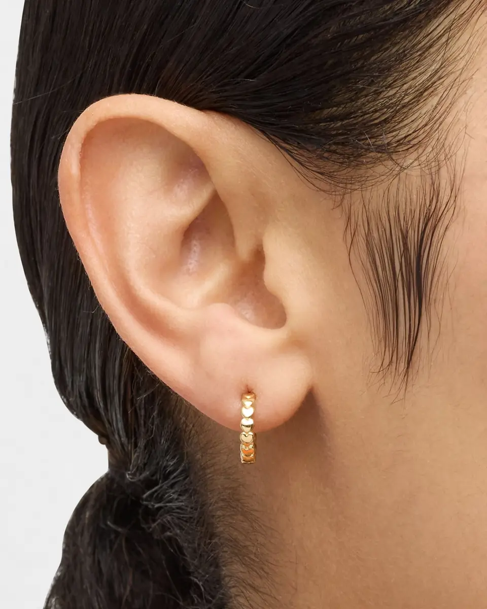 Jennifer Meyer Mini Heart Hoop Earrings | Thumbnail 2