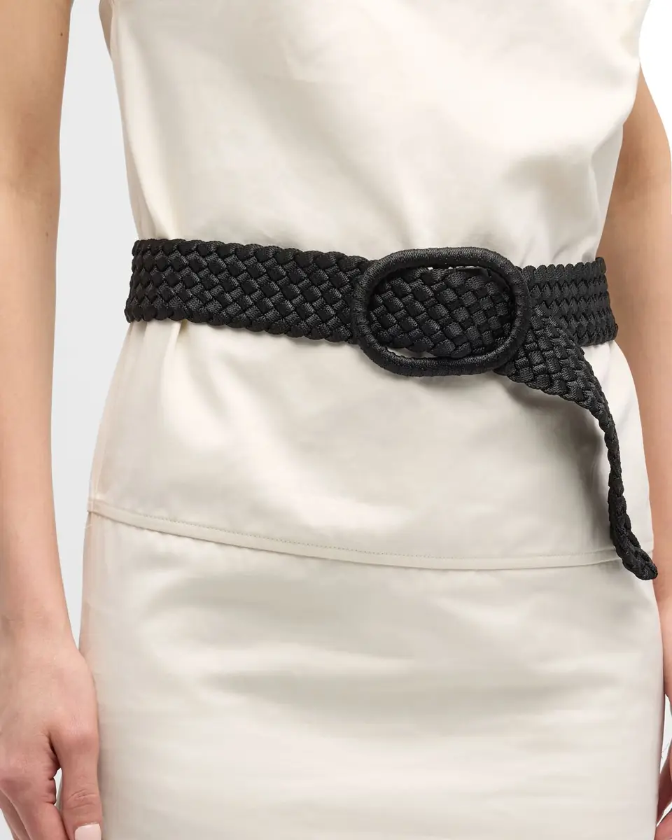 Toteme Wide Braided Nylon & Leather Belt | Thumbnail 2