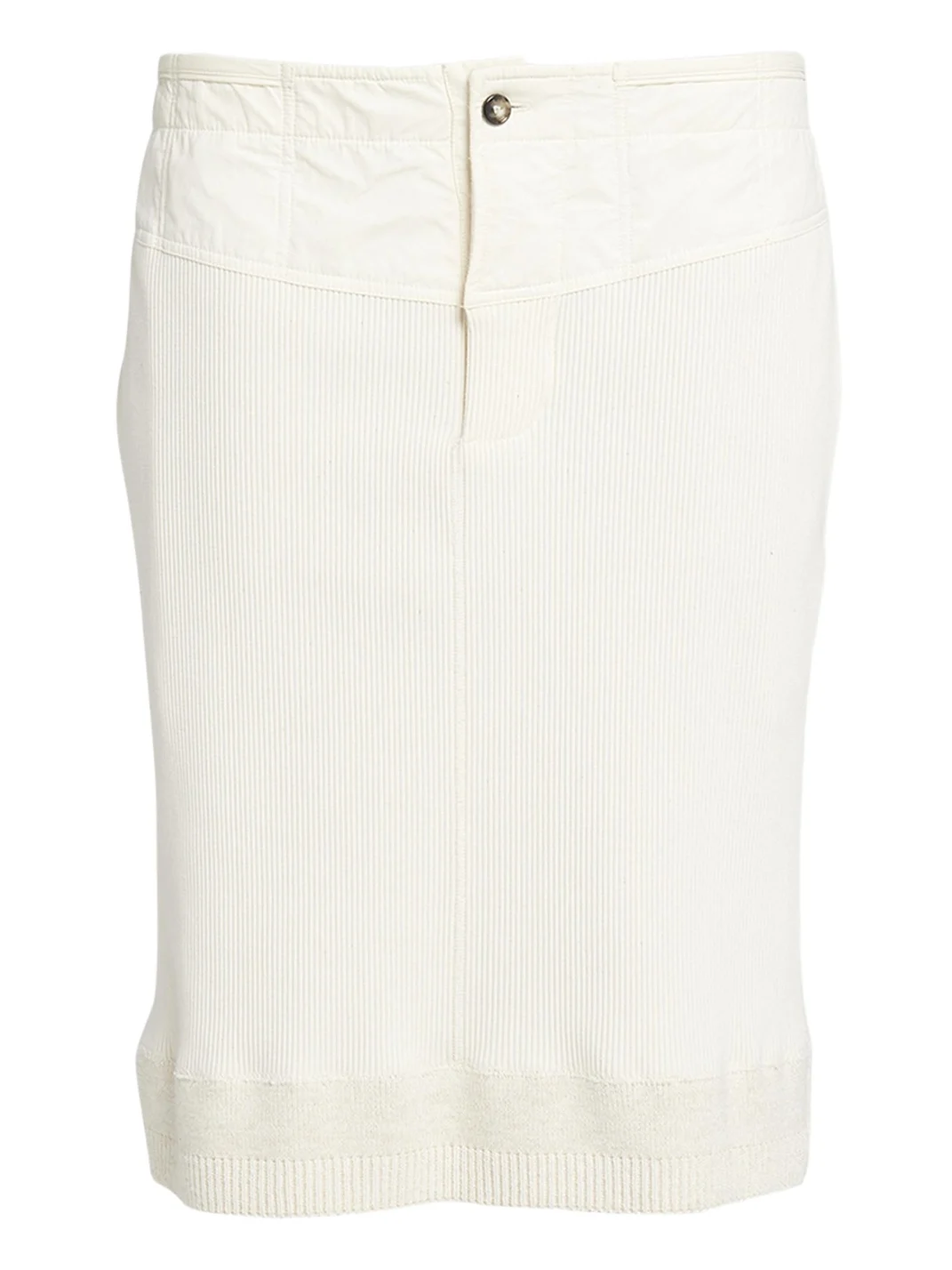 Bottega Veneta Low-Rise Compact Cotton Rib Jersey Straight Skirt
