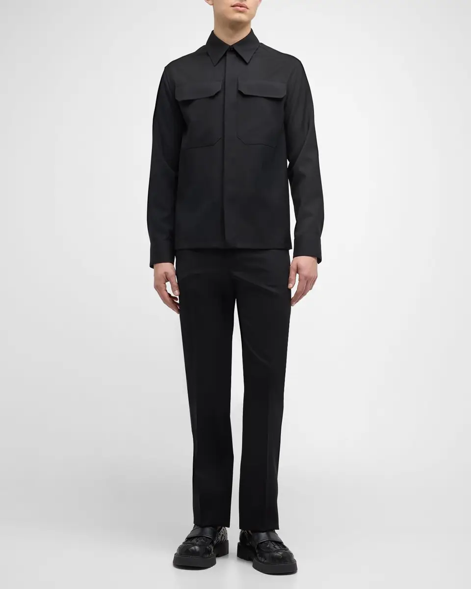 Bottega Veneta Men's Sartorial Grain de Poudre Trousers | Thumbnail 2 Bottega Veneta Men's Sartorial Grain de Poudre Trousers | Thumbnail 2