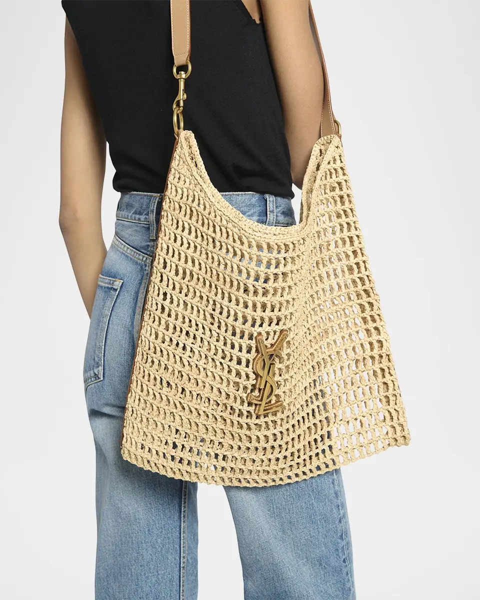 Saint Laurent Oxalis YSL Monogram Shoulder Bag in Raffia with Bronze Hardware | Thumbnail 2 Saint Laurent Oxalis YSL Monogram Shoulder Bag in Raffia with Bronze Hardware | Thumbnail 2