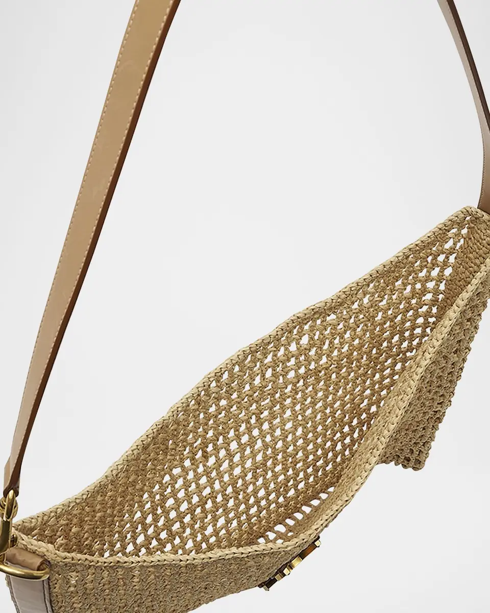 Saint Laurent Oxalis YSL Monogram Shoulder Bag in Raffia with Bronze Hardware | Thumbnail 3 Saint Laurent Oxalis YSL Monogram Shoulder Bag in Raffia with Bronze Hardware | Thumbnail 3