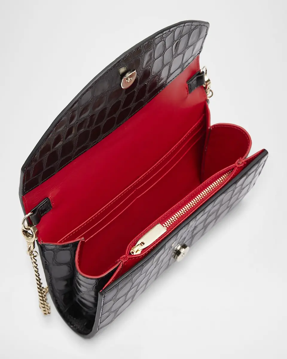 Christian Louboutin Loubi54 Wallet on Chain in Alligator Embossed Leather | Thumbnail 3 Christian Louboutin Loubi54 Wallet on Chain in Alligator Embossed Leather | Thumbnail 3