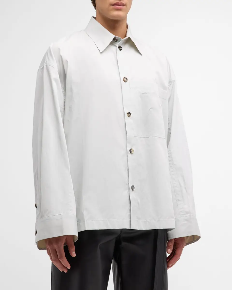 Bottega Veneta Men's Technical Cotton-Silk Shirt | Thumbnail 2