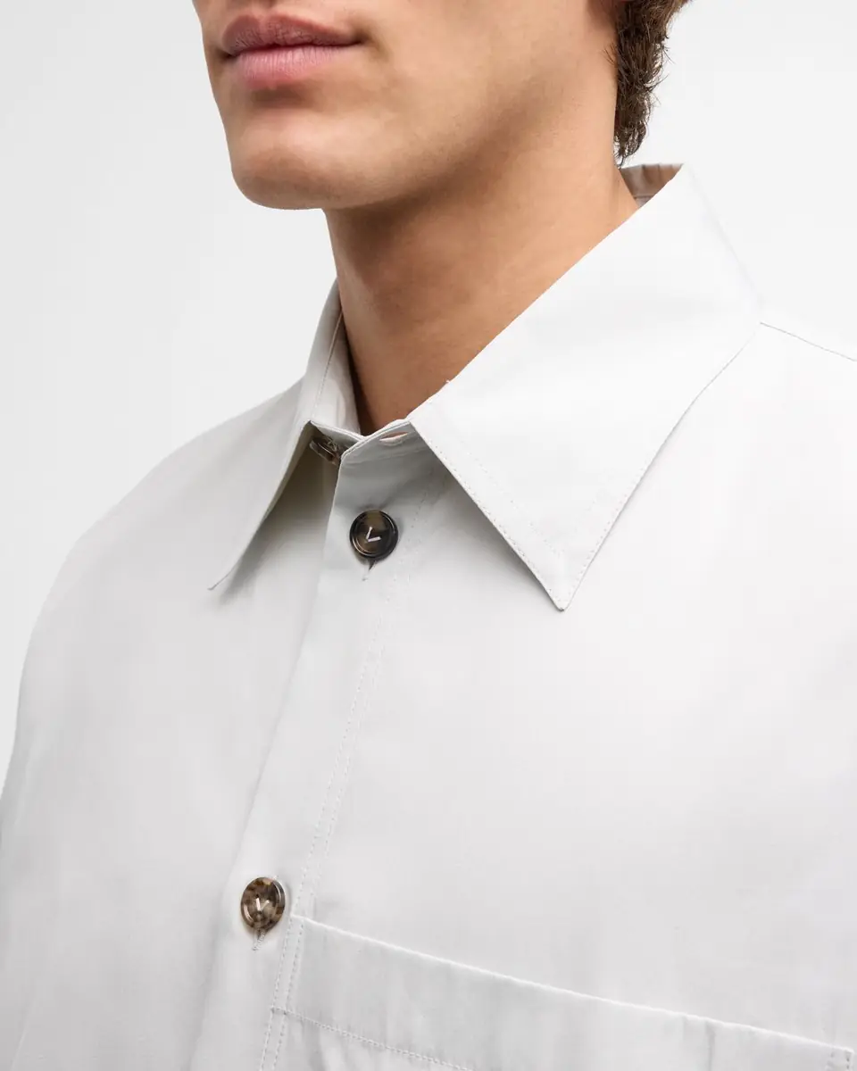 Bottega Veneta Men's Technical Cotton-Silk Shirt | Thumbnail 4