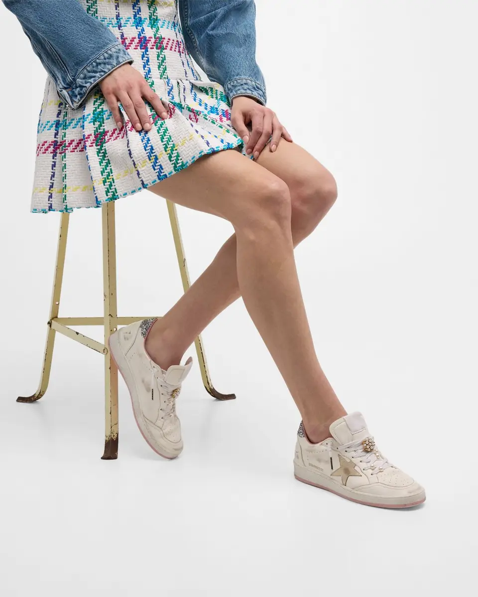 Golden Goose Ball Star Pearly Glitter Low-Top Sneakers | Thumbnail 2 Golden Goose Ball Star Pearly Glitter Low-Top Sneakers | Thumbnail 2