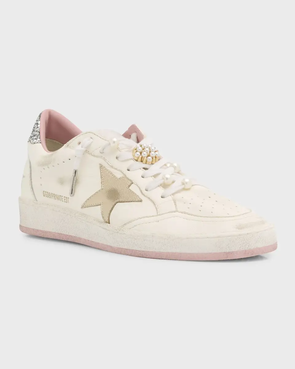 Golden Goose Ball Star Pearly Glitter Low-Top Sneakers | Thumbnail 3 Golden Goose Ball Star Pearly Glitter Low-Top Sneakers | Thumbnail 3