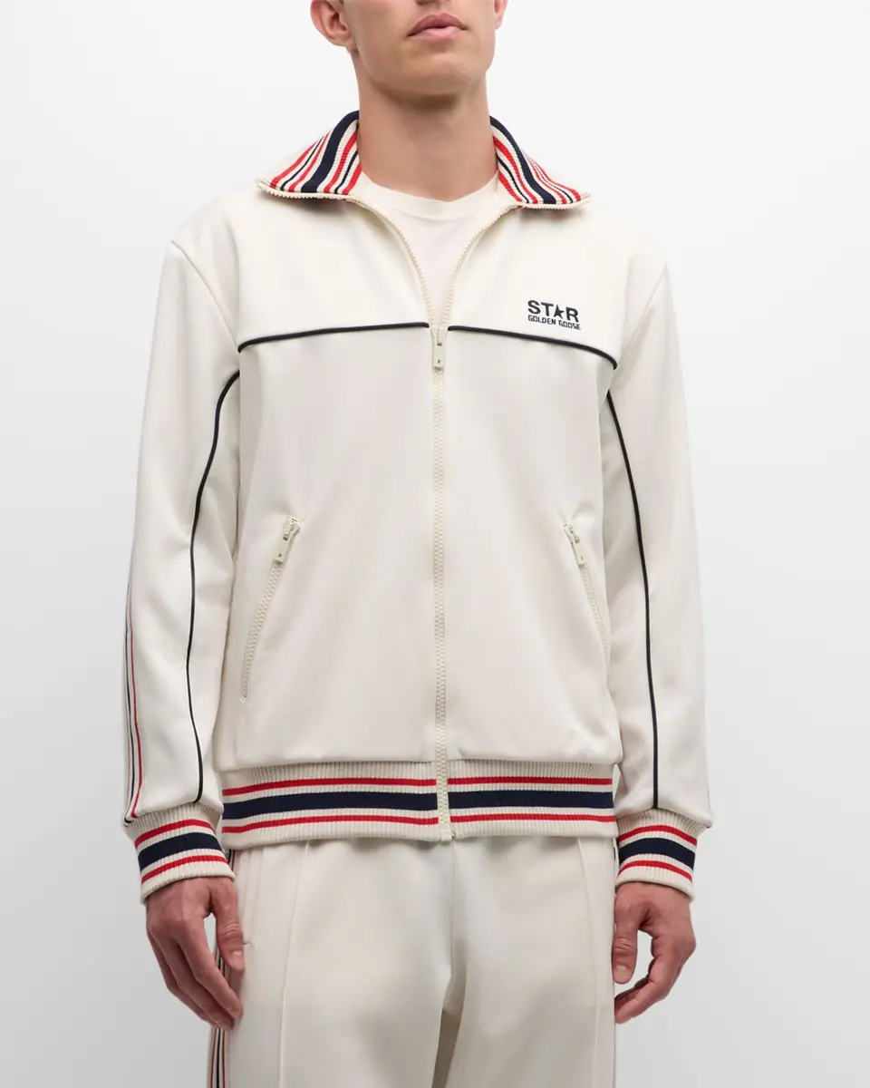 Golden Goose Men's Zipped Patchwork Track Jacket | Thumbnail 3 Golden Goose Men's Zipped Patchwork Track Jacket | Thumbnail 3
