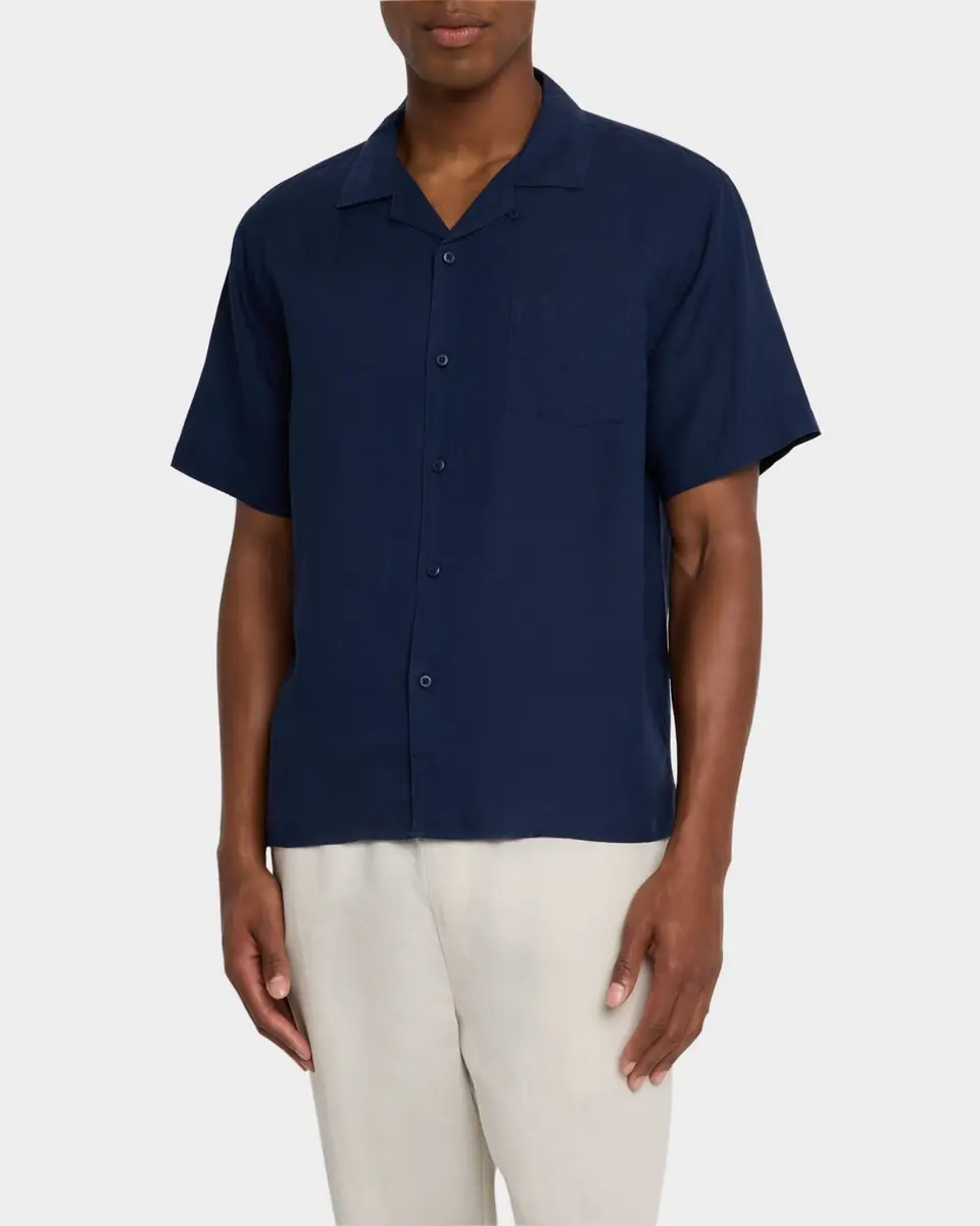 Onia Men's Air Linen Convertible Collar Short-Sleeve Shirt | Thumbnail 3 Onia Men's Air Linen Convertible Collar Short-Sleeve Shirt | Thumbnail 3