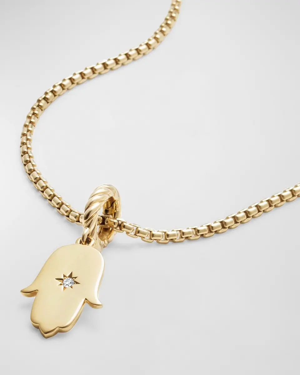 David Yurman Hamsa Pendant with Center Diamond in 18K Gold, 26mm | Thumbnail 2 David Yurman Hamsa Pendant with Center Diamond in 18K Gold, 26mm | Thumbnail 2