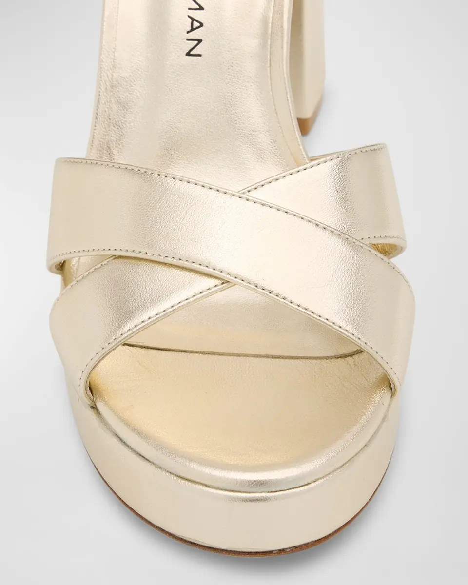 Stuart Weitzman Dayna Metallic Crisscross Platform Sandals | Thumbnail 5 Stuart Weitzman Dayna Metallic Crisscross Platform Sandals | Thumbnail 5