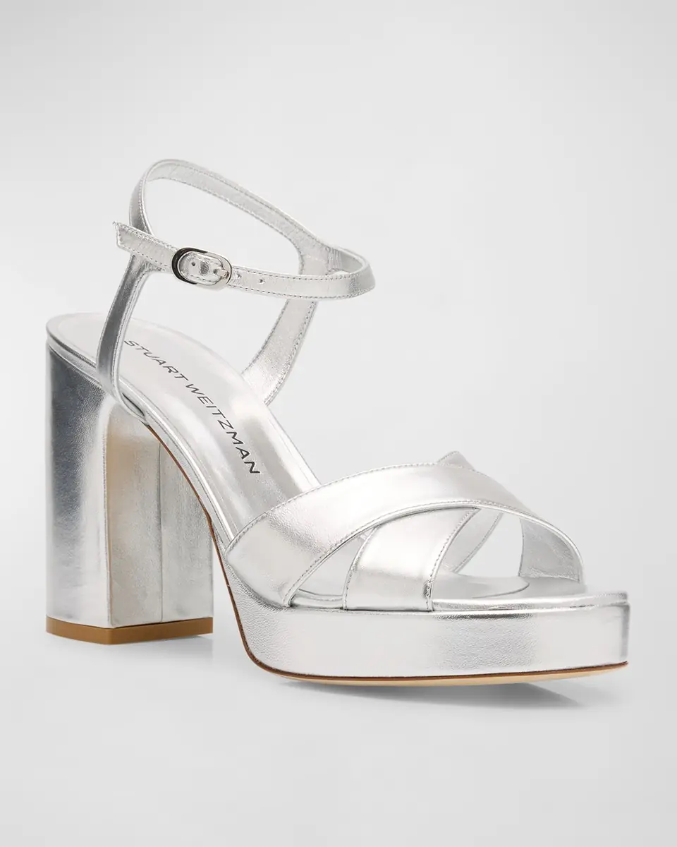 Stuart Weitzman Dayna Metallic Crisscross Platform Sandals | Thumbnail 7 Stuart Weitzman Dayna Metallic Crisscross Platform Sandals | Thumbnail 7