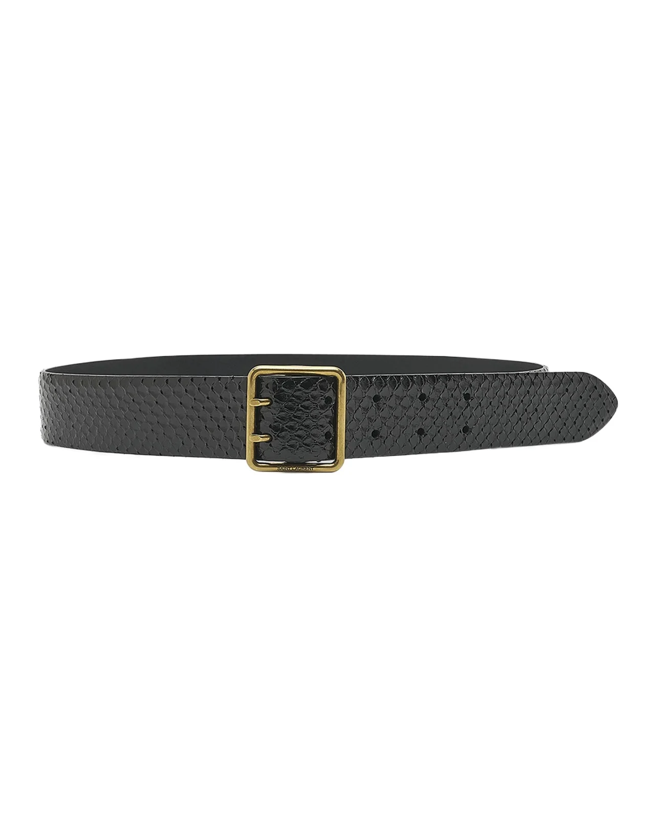 Saint Laurent Python Snakeskin Belt With a Square Buckle | Thumbnail 1 Saint Laurent Python Snakeskin Belt With a Square Buckle | Thumbnail 1