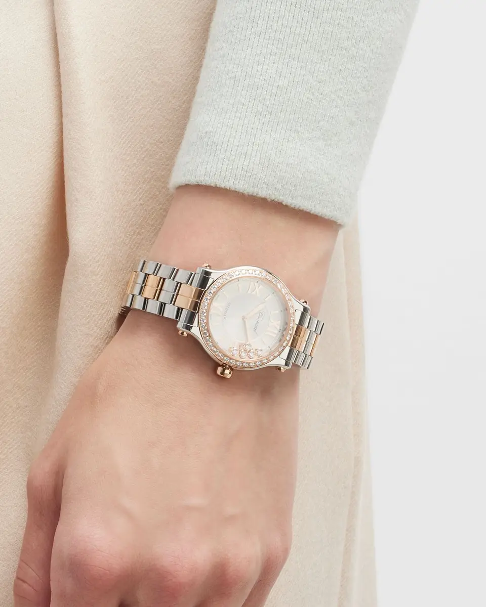 Chopard Happy Sport 33mm 18K Rose Gold & Steel Diamond Watch | Thumbnail 2 Chopard Happy Sport 33mm 18K Rose Gold & Steel Diamond Watch | Thumbnail 2