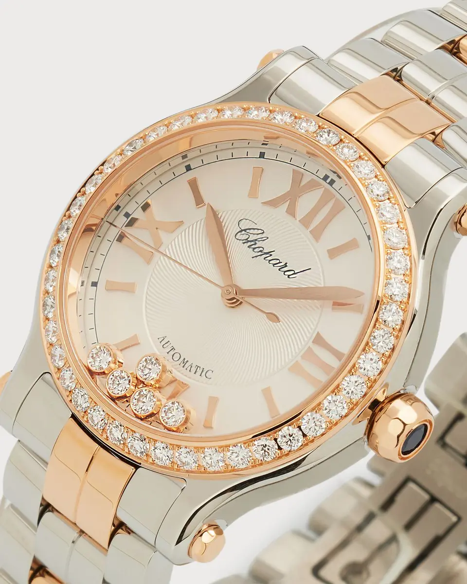 Chopard Happy Sport 33mm 18K Rose Gold & Steel Diamond Watch | Thumbnail 3 Chopard Happy Sport 33mm 18K Rose Gold & Steel Diamond Watch | Thumbnail 3