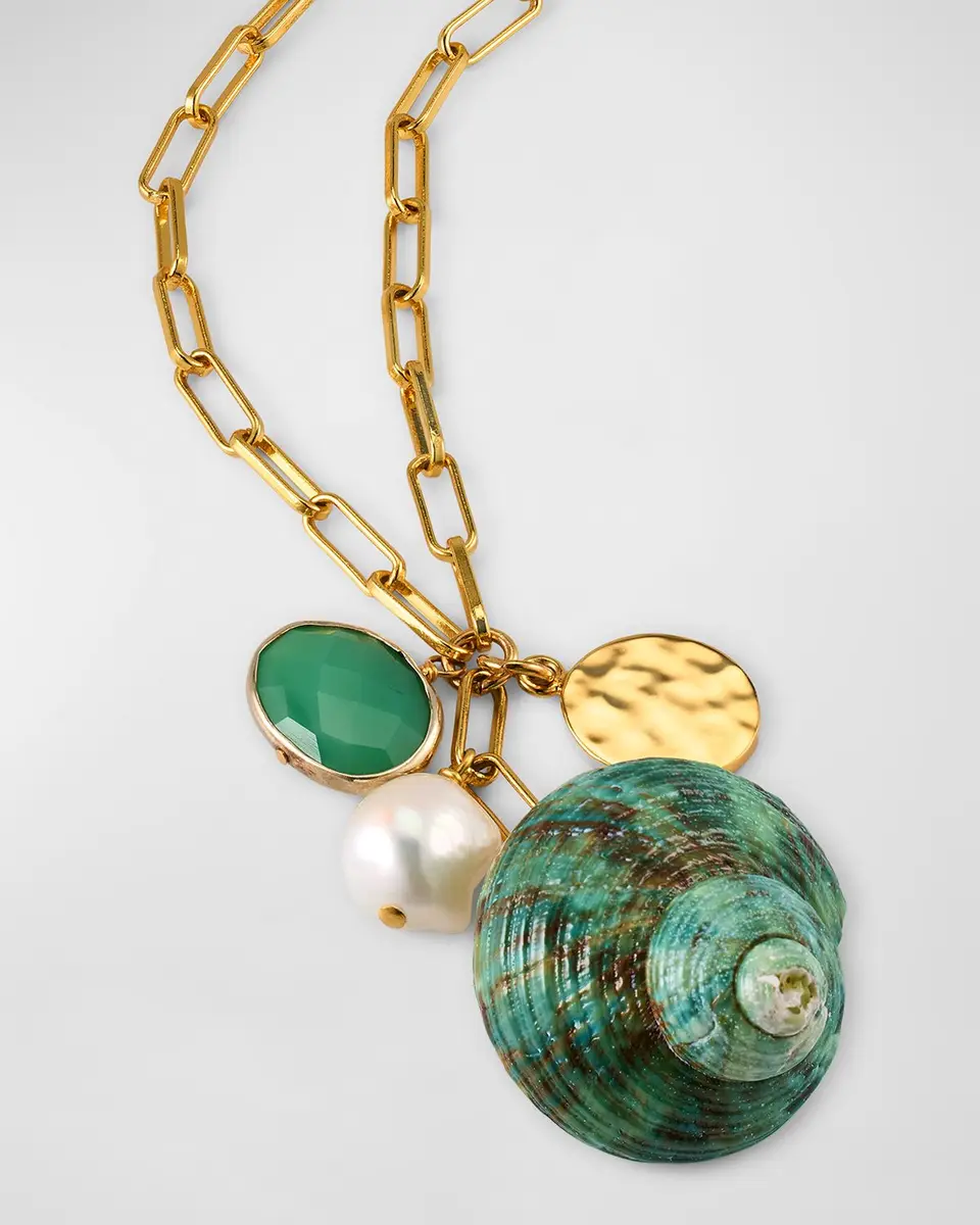 NEST Jewelry Green Seashell Charm Necklace | Thumbnail 2 NEST Jewelry Green Seashell Charm Necklace | Thumbnail 2