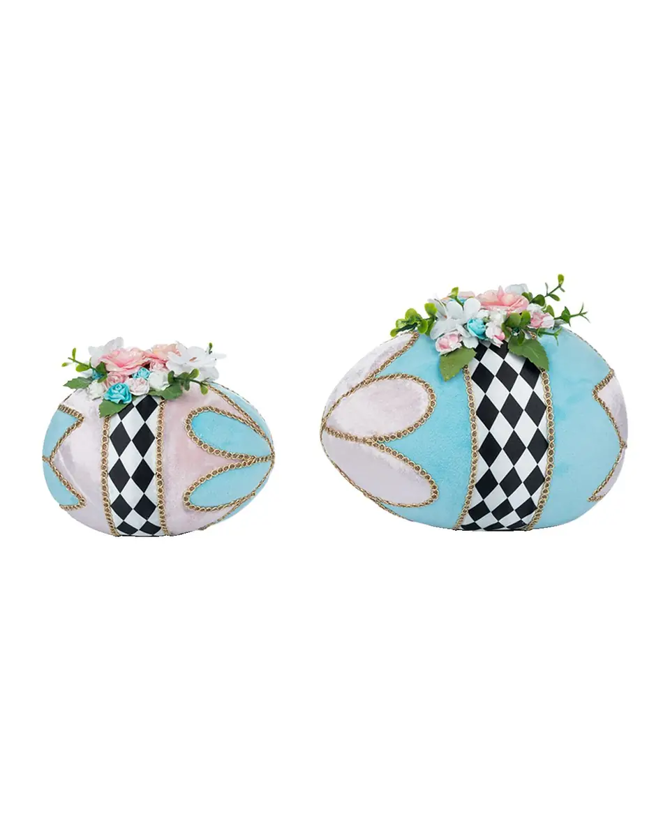Katherine 's Collection Hearts and Wonderland Fabric-Covered Eggs, Set of 2 | Thumbnail 2