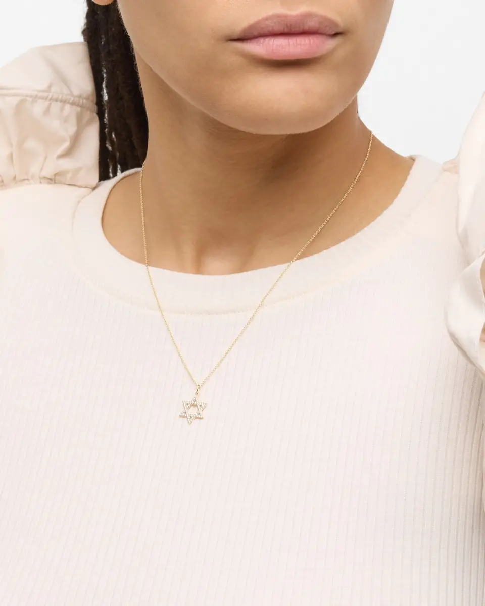 Sydney Evan 14K Star of David Charm on Light Chain Necklace | Thumbnail 2