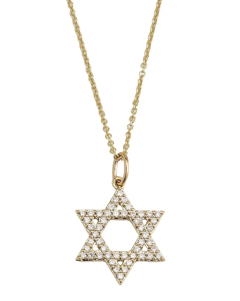 14K Star of David Charm on Light Chain Necklace 14K Star of David Charm on Light Chain Necklace