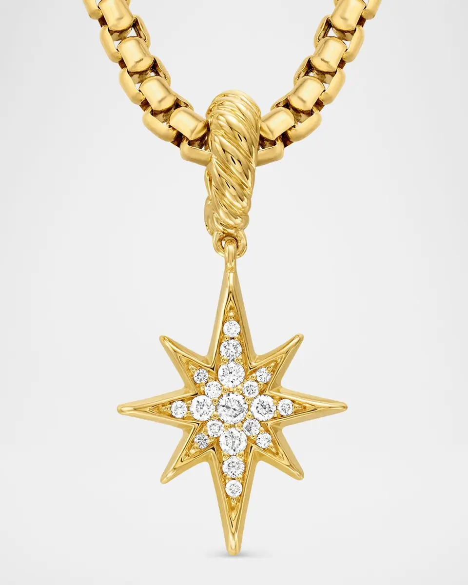 David Yurman North Star Pendant with Diamonds in 18K Gold, 15mm | Thumbnail 3 David Yurman North Star Pendant with Diamonds in 18K Gold, 15mm | Thumbnail 3