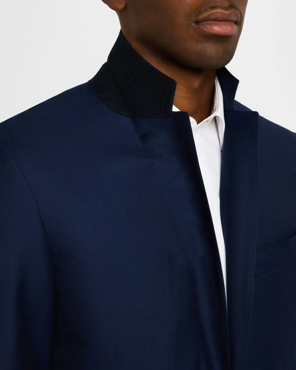 Canali Men's Solid 150s Wool Twill Blazer | Thumbnail 7
