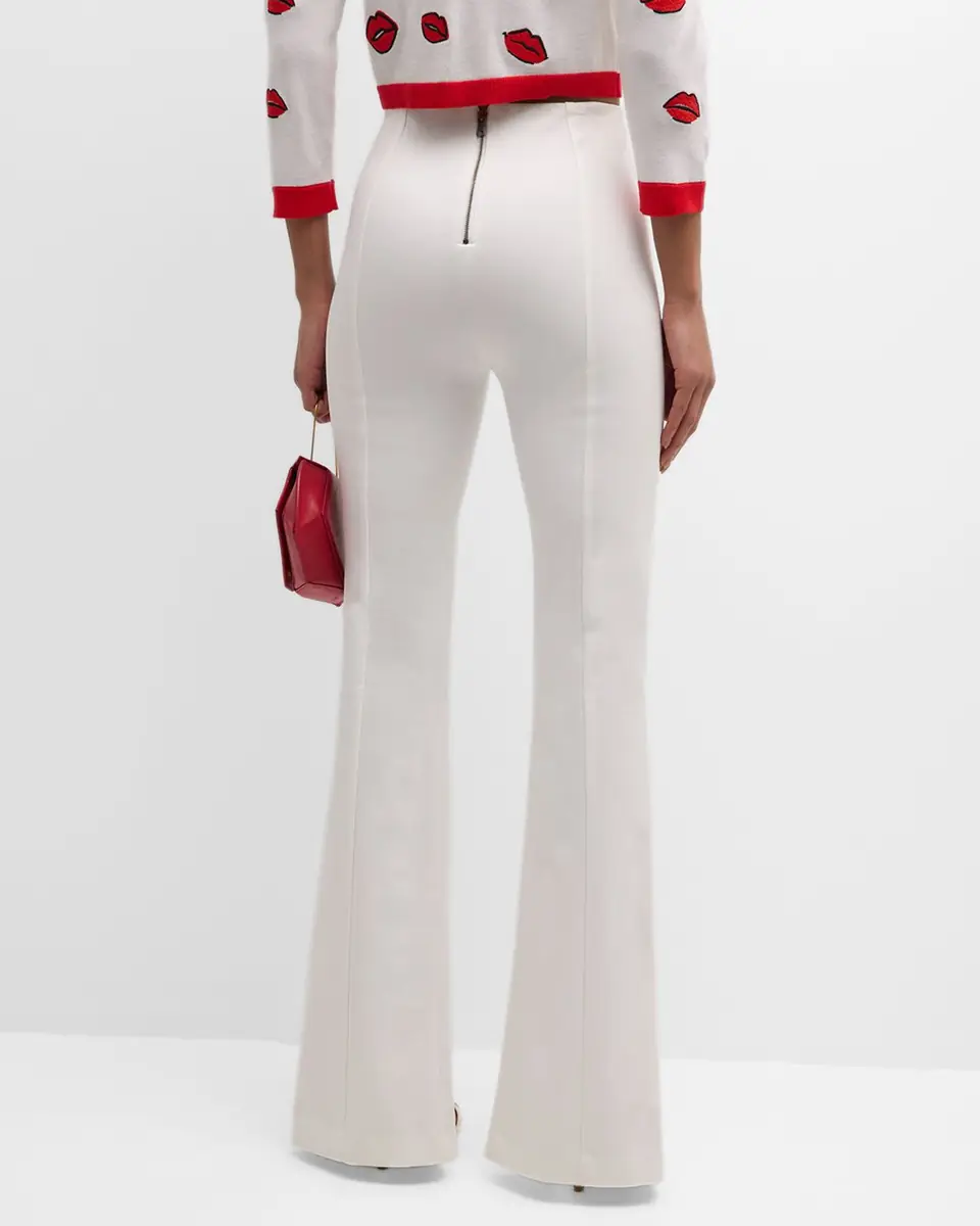 Alice + Olivia Emiko High-Waisted Slit-Cuff Pants | Thumbnail 2
