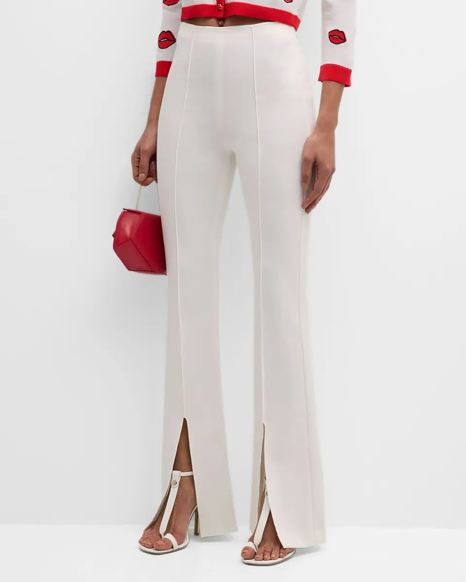 Alice + Olivia Emiko High-Waisted Slit-Cuff Pants | Thumbnail 3