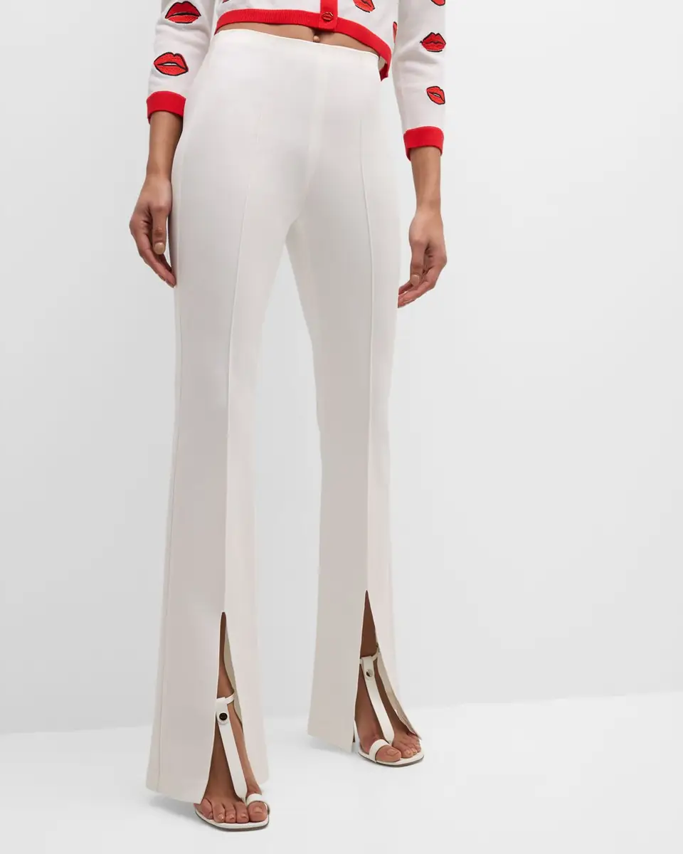 Alice + Olivia Emiko High-Waisted Slit-Cuff Pants | Thumbnail 7