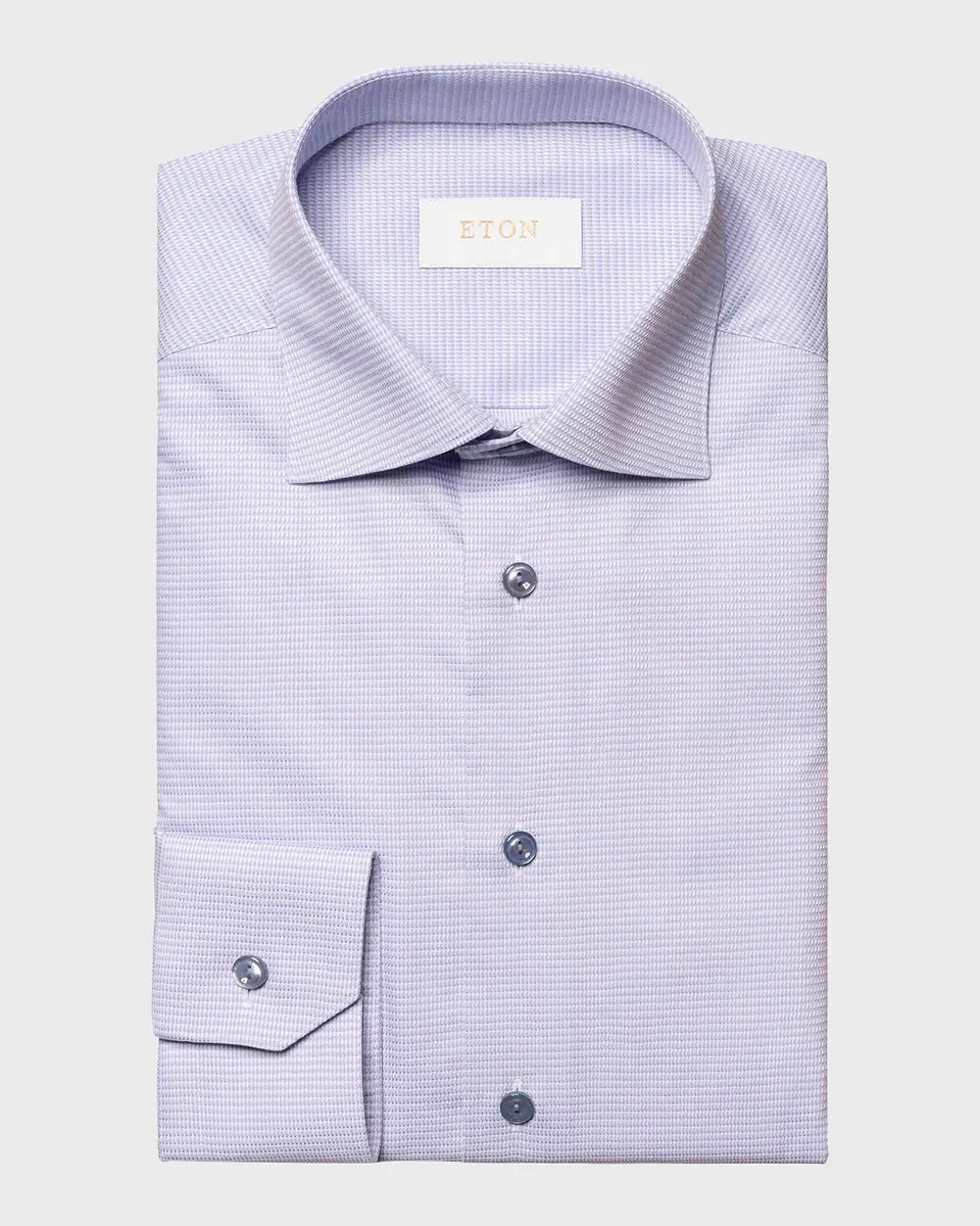 Eton Men's Contemporary Fit Elevated Pique Dress Shirt | Thumbnail 4 Eton Men's Contemporary Fit Elevated Pique Dress Shirt | Thumbnail 4
