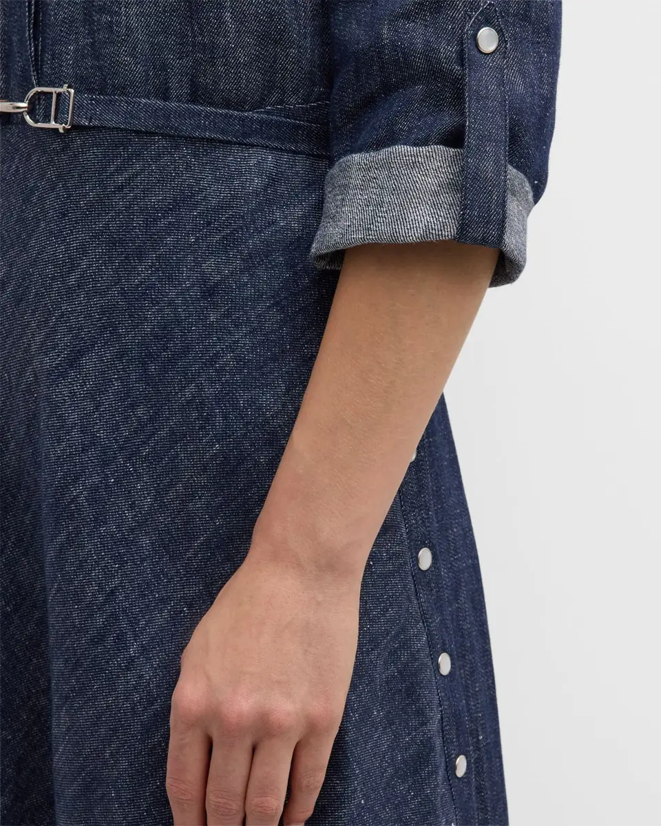 Gabriela Hearst Marley Belted Denim Maxi Shirtdress | Thumbnail 4